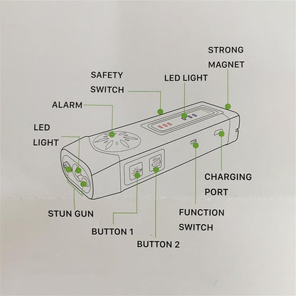 Mini Multi-Purpose Stun Gun Pocket Self Defense EDC Tool